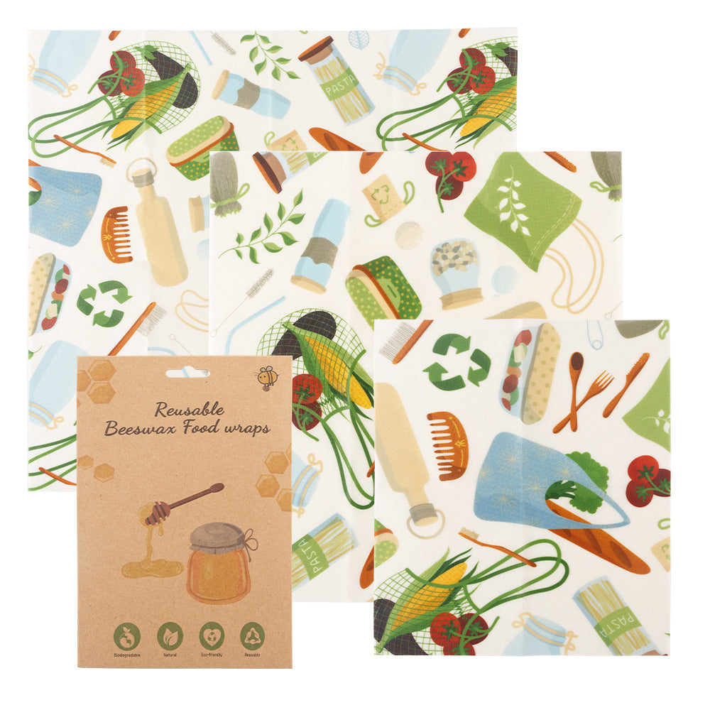 Beeswax Wrapping Paper 3 Pack - Sustainable Food Storage Solution