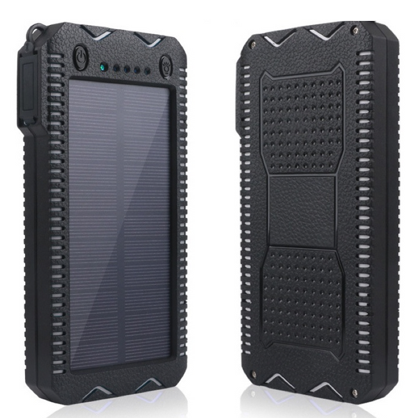 Rugged Solar Power Bank – Water-resistan, Shockproof, Dual Flashlights