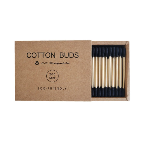 Bamboo Cotton Swabs - 1000 Swabs (5 Boxes x 200 Swabs Each)