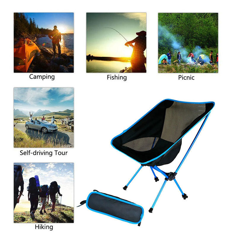 Ultralight Folding Camping Chair – Heavy-Duty 150kg Capacity, Portable for Beach, Hiking & Fishing