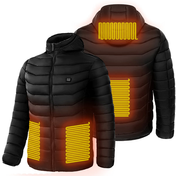 Chaqueta de esquí con calefacción para hombres y mujeres: ligera, con capucha y compatible con pilas