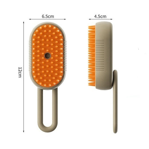 3-in-1 Electric Steam Brush for Cat & Dog Grooming – Spray, Massage & Hair Removal