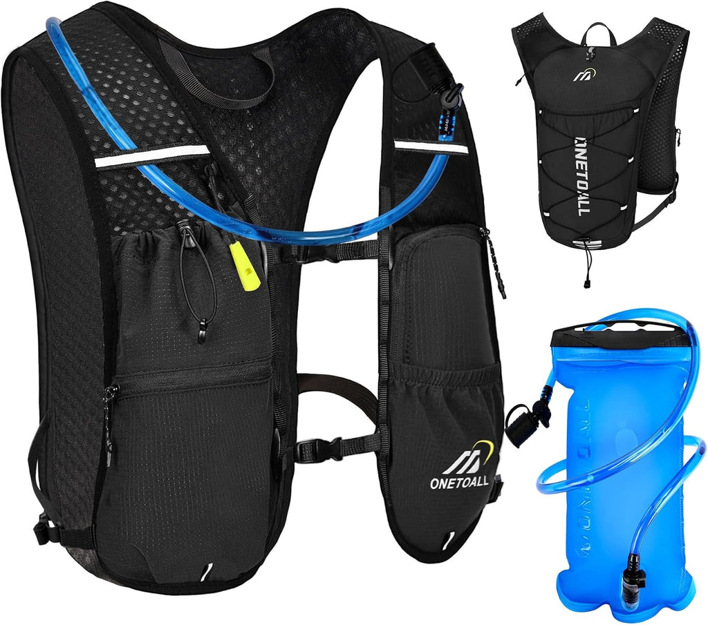 ONETOALL Running Vest - Lightweight 150g Hydration Backpack 2L for Trail Running Marathon Hiking