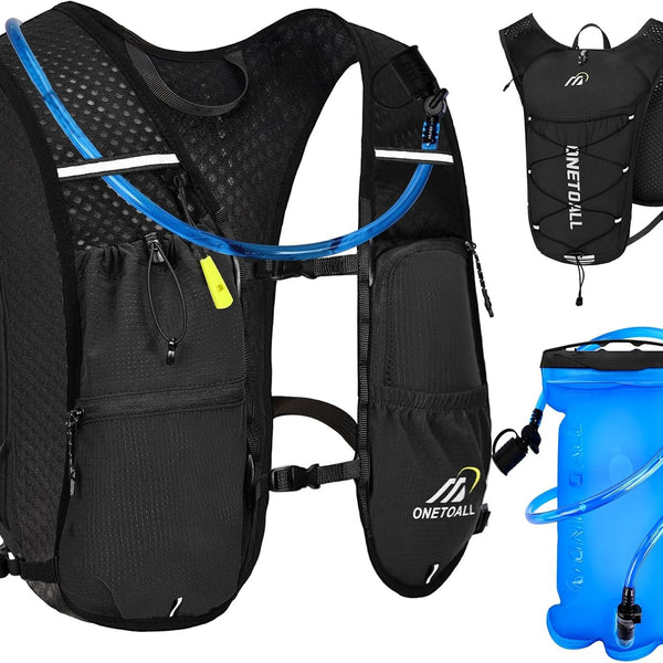 ONETOALL Running Vest - Lightweight 150g Hydration Backpack 2L for Trail Running Marathon Hiking