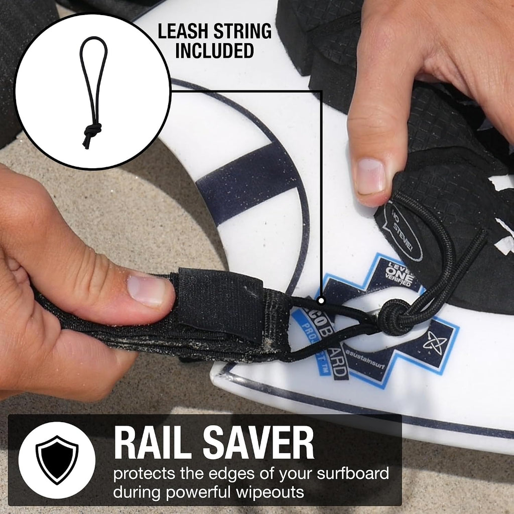 Ho Stevie! Premium Surf and SUP Leash 9ft - Max Strength Kink-Free with Padded Ankle Cuff