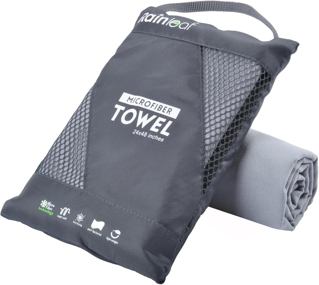 Rainleaf Microfiber Towel - Quick Dry Super Absorbent Ultra Compact Travel and Outdoor Towel