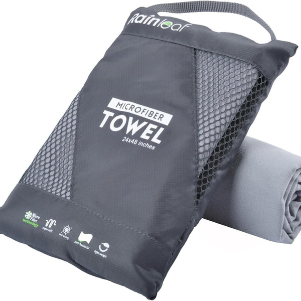 Rainleaf Microfiber Towel - Quick Dry Super Absorbent Ultra Compact Travel and Outdoor Towel