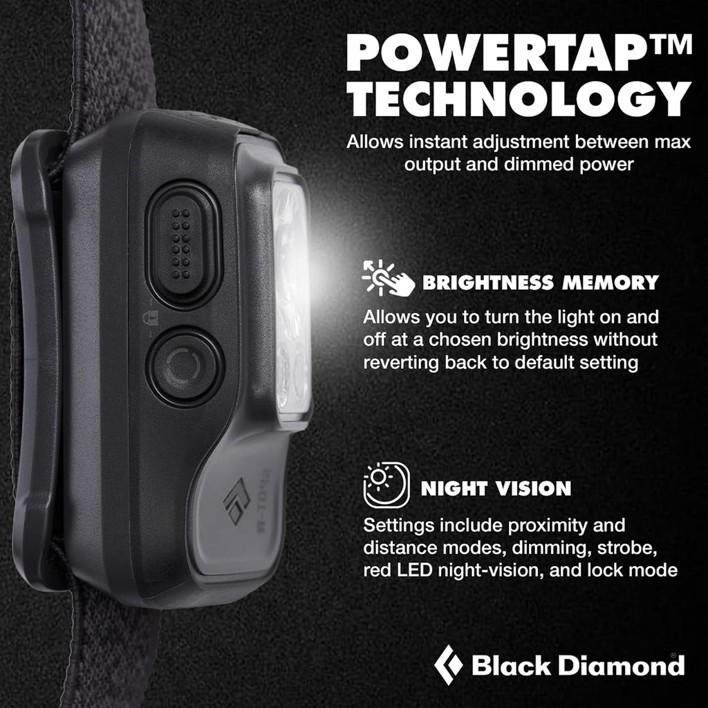 Black Diamond Spot 400-R Rechargeable LED Headlamp - IPX8 Waterproof PowerTap