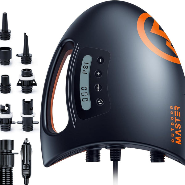 OutdoorMaster Shark 20PSI Dual-Stage Electric SUP Pump - Intelligent Auto-Off 12V