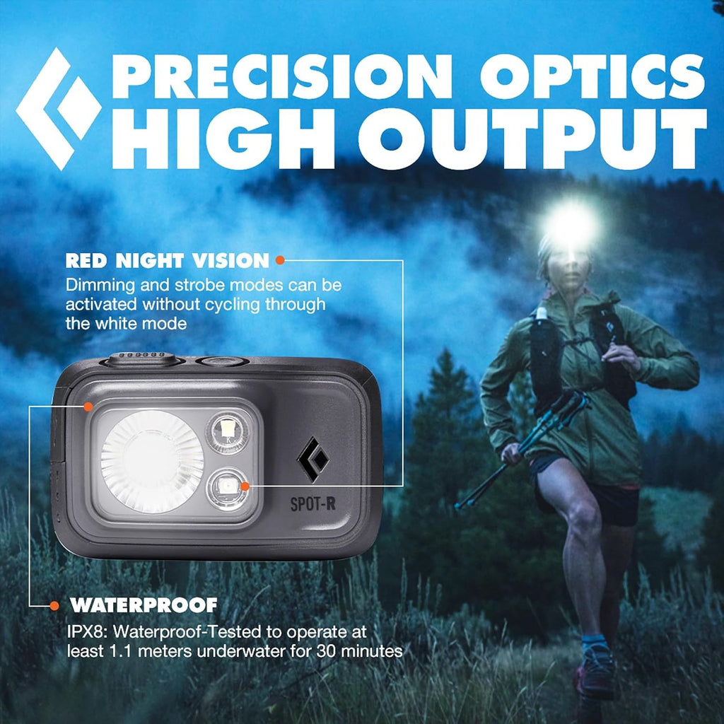 Black Diamond Spot 400-R Rechargeable LED Headlamp - IPX8 Waterproof PowerTap