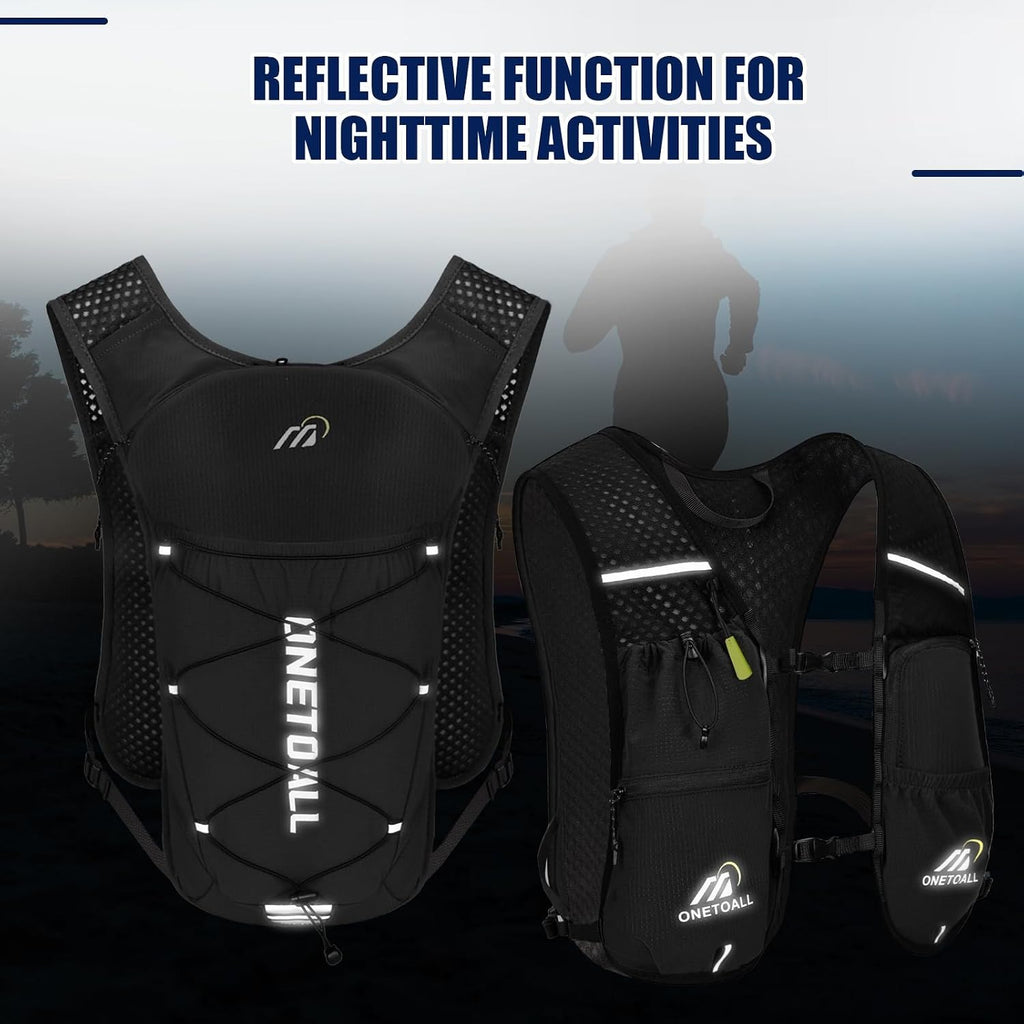 ONETOALL Running Vest - Lightweight 150g Hydration Backpack 2L for Trail Running Marathon Hiking