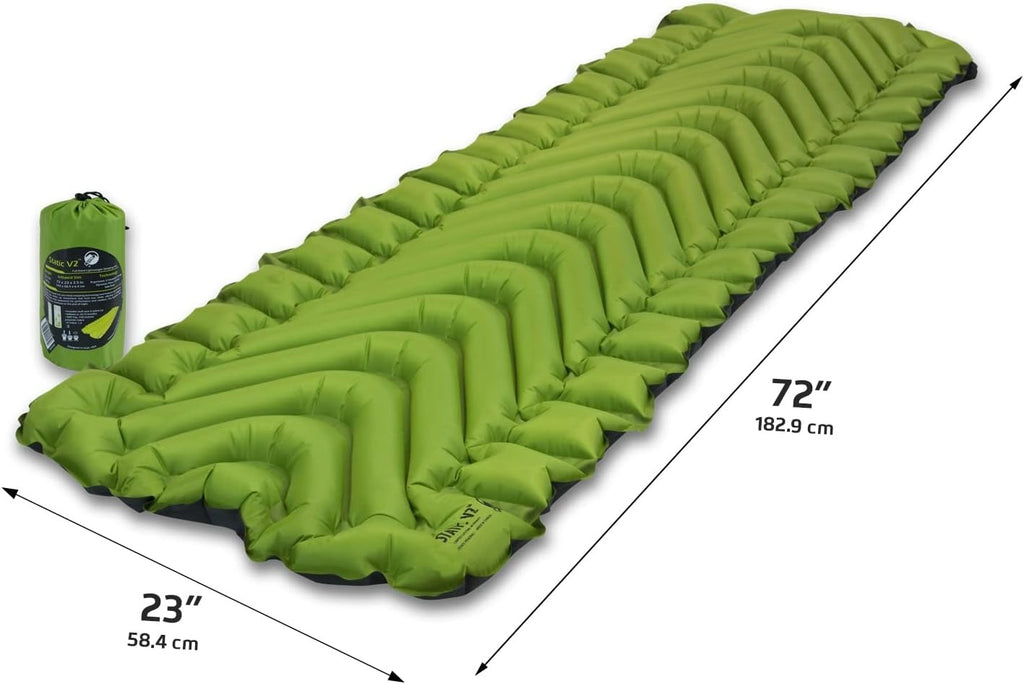 Klymit Static V2 Inflatable Sleeping Pad - Ultralight 1 lb V-Chamber Design for Backpacking