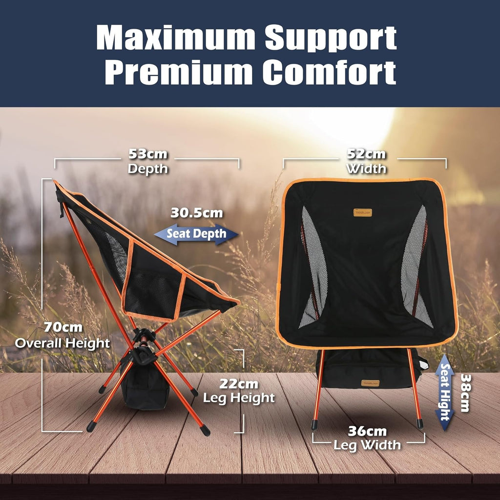 Trekology YIZI GO Ultralight Portable Camping Chair - Aircraft Aluminum Compact Backpacking Chair