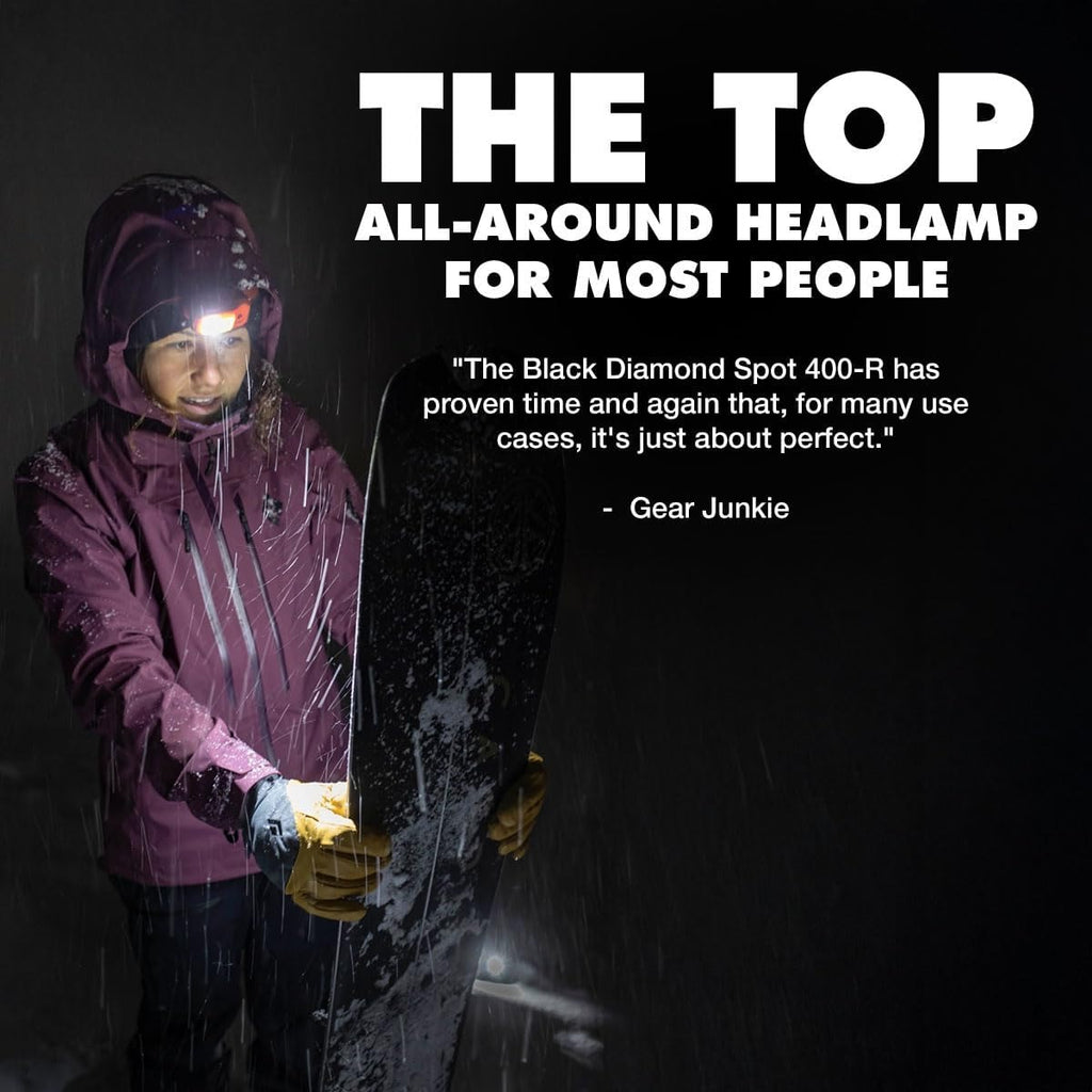 Black Diamond Spot 400-R Rechargeable LED Headlamp - IPX8 Waterproof PowerTap