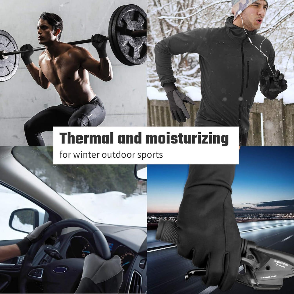 Winter Touchscreen Gloves - Water Resistant Windproof Anti-Slip for Running Hiking Cycling