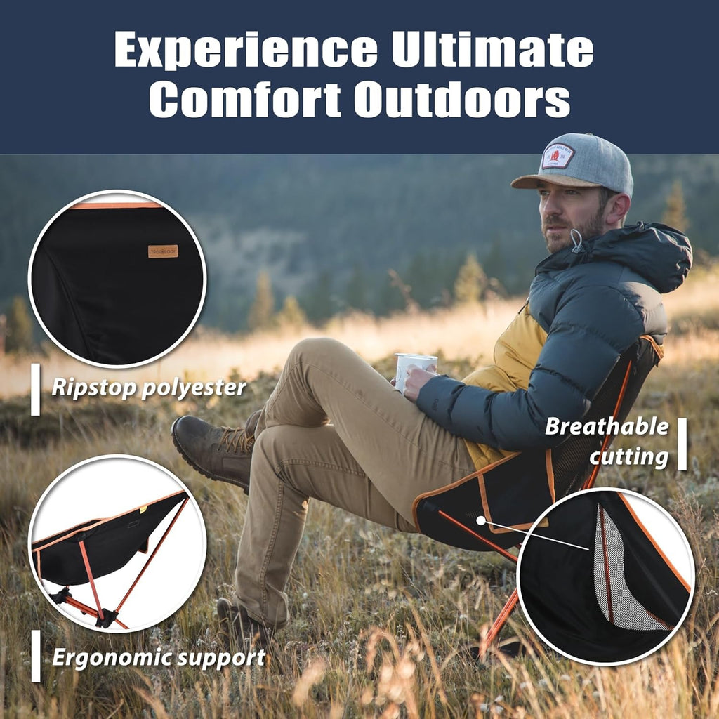 Trekology YIZI GO Ultralight Portable Camping Chair - Aircraft Aluminum Compact Backpacking Chair