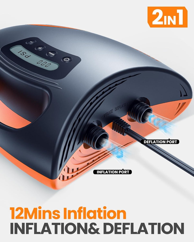 OutdoorMaster Shark 20PSI Dual-Stage Electric SUP Pump - Intelligent Auto-Off 12V