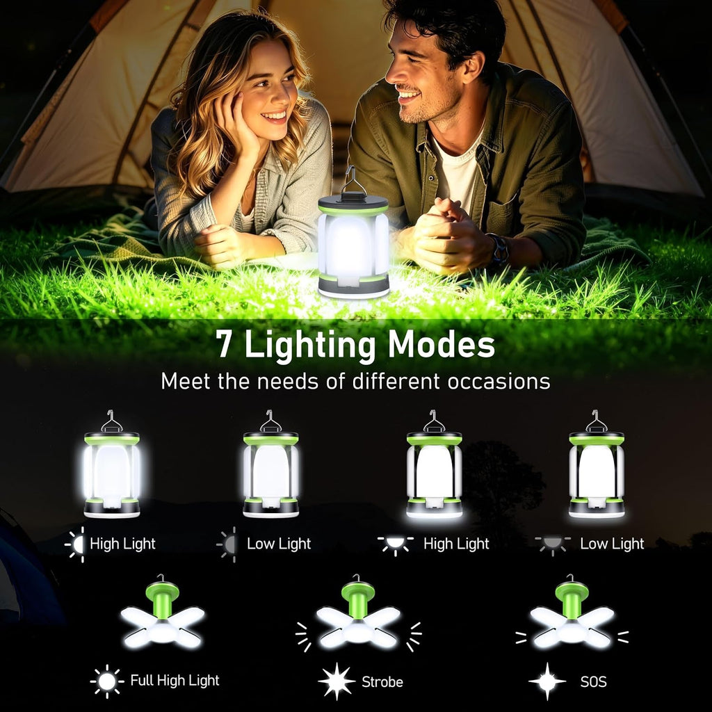 Blukar Camping Lantern Rechargeable - 60 LED 7 Light Modes USB-C Waterproof 10+ Hour Runtime