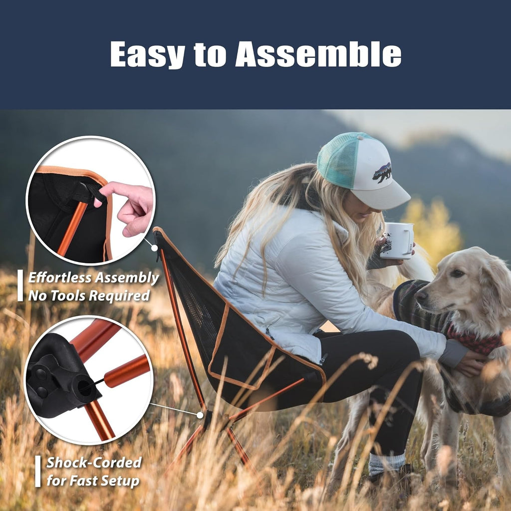 Trekology YIZI GO Ultralight Portable Camping Chair - Aircraft Aluminum Compact Backpacking Chair