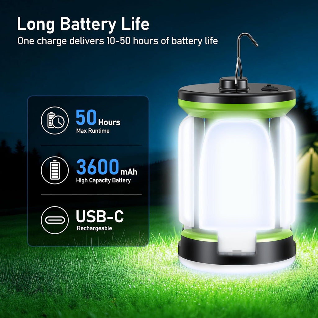 Blukar Camping Lantern Rechargeable - 60 LED 7 Light Modes USB-C Waterproof 10+ Hour Runtime
