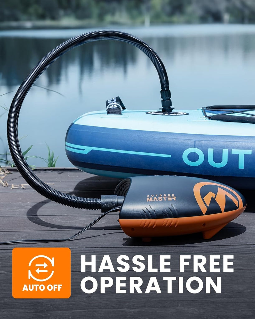 OutdoorMaster Shark 20PSI Dual-Stage Electric SUP Pump - Intelligent Auto-Off 12V