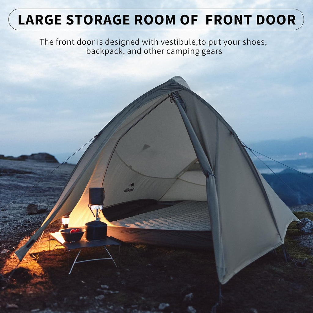Naturehike Cloud Up 2 Person 3-Season Backpacking Tent - 4000mm Waterproof 20D Nylon with Footprint