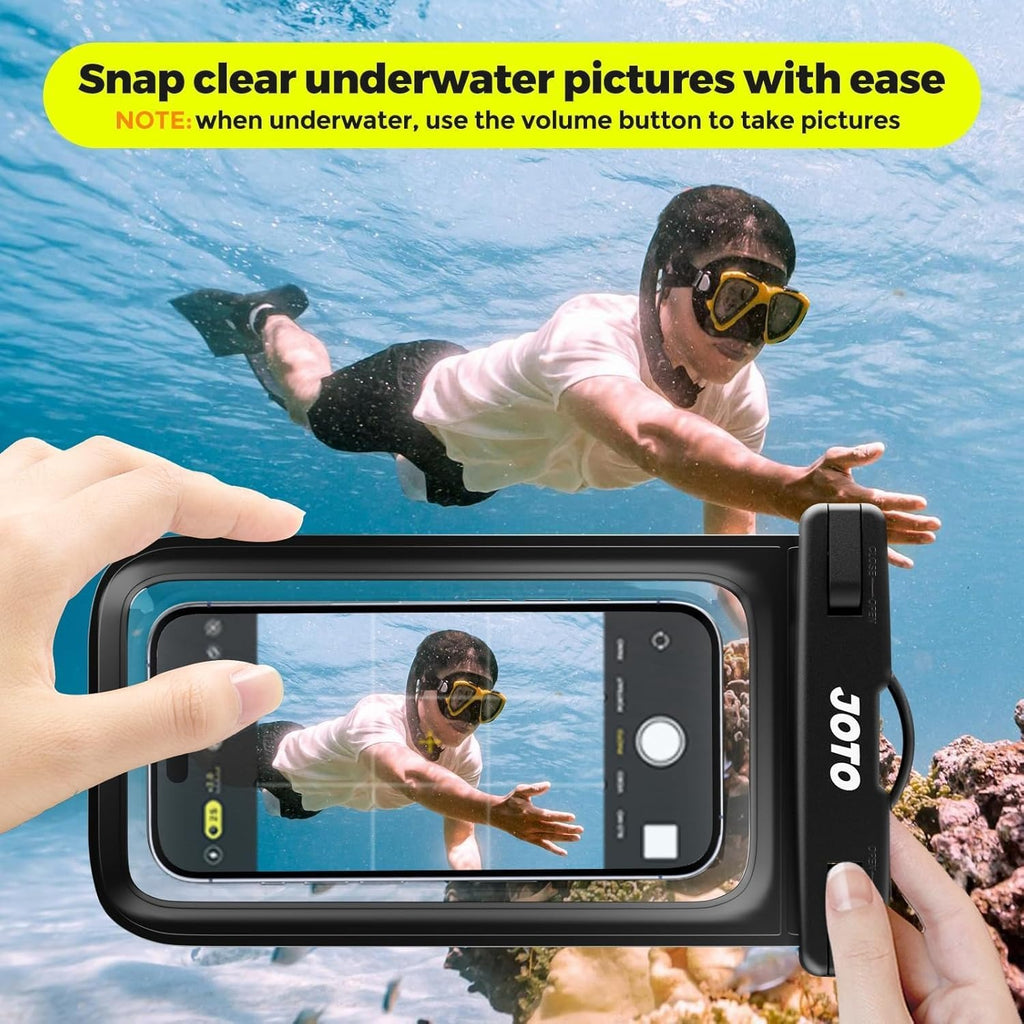 JOTO 2-Pack IPX8 Waterproof Phone Pouch - Up to 7 Inches Underwater to 100 Feet