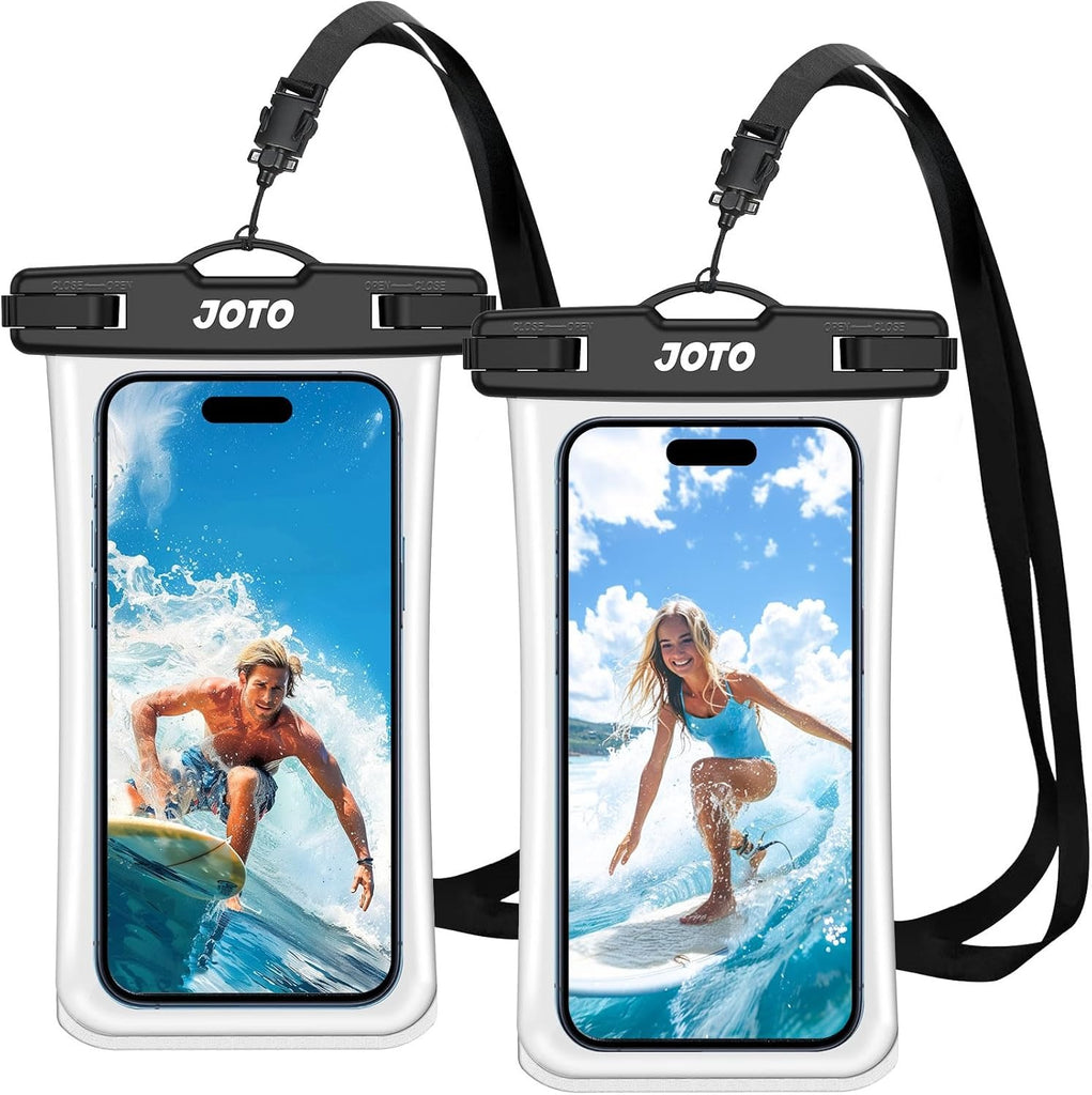 JOTO 2-Pack IPX8 Waterproof Phone Pouch - Up to 7 Inches Underwater to 100 Feet