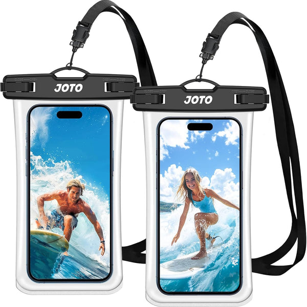JOTO 2-Pack IPX8 Waterproof Phone Pouch - Up to 7 Inches Underwater to 100 Feet