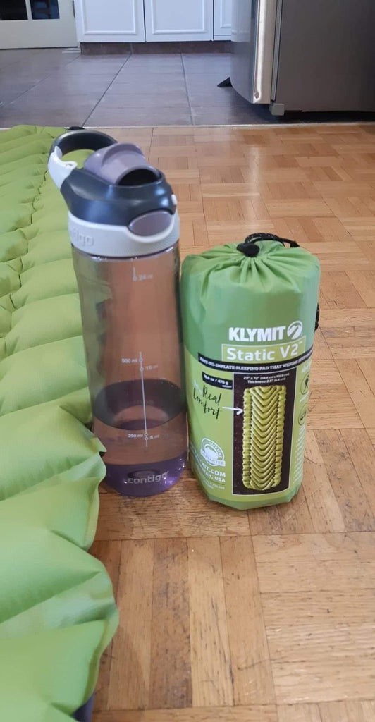 Klymit Static V2 Inflatable Sleeping Pad - Ultralight 1 lb V-Chamber Design for Backpacking