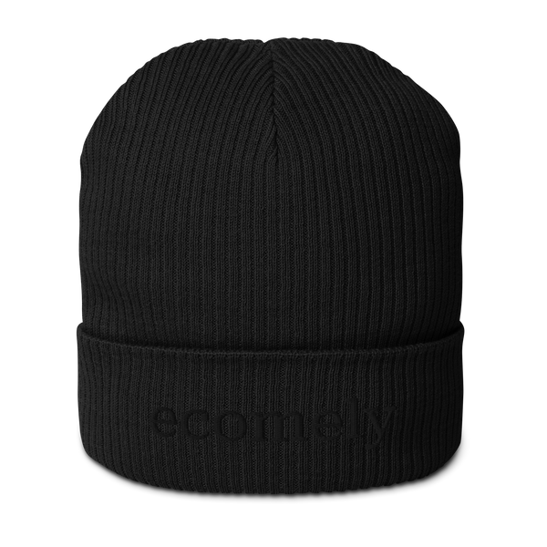 All Black: Organic Ribbed Beanie