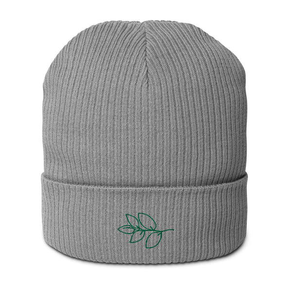 Hoja gris y verde: gorro de canalé orgánico