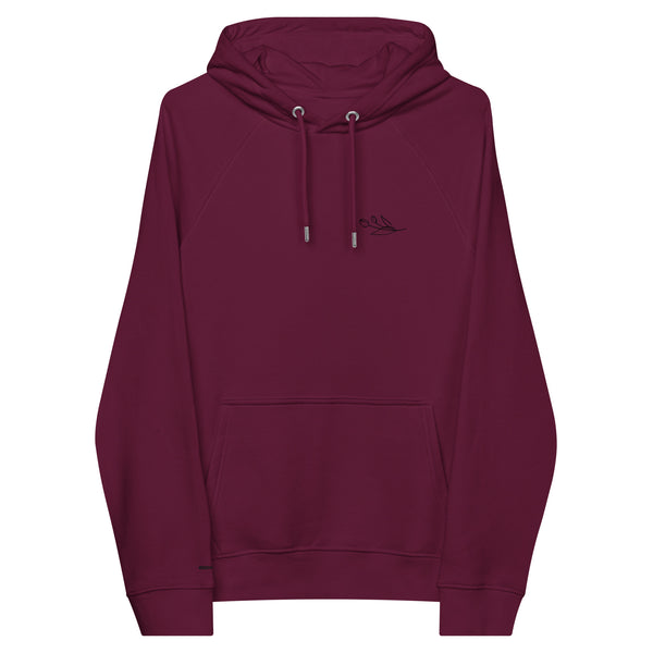 Flores burdeos y negras: sudadera con capucha ecológica unisex
