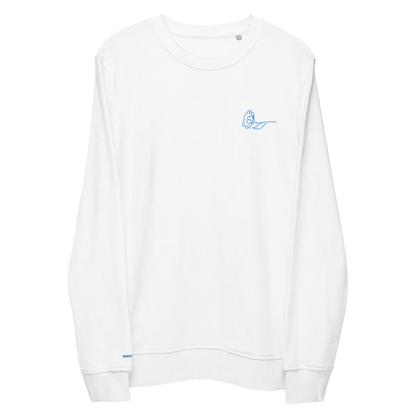 Blue and White Hydrangea: Unisex Organic Sweatshirt